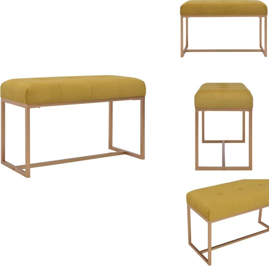 VidaXL Bank Banken Bankje Bankjes Bankje 80 cm fluweel mosterdkleurig