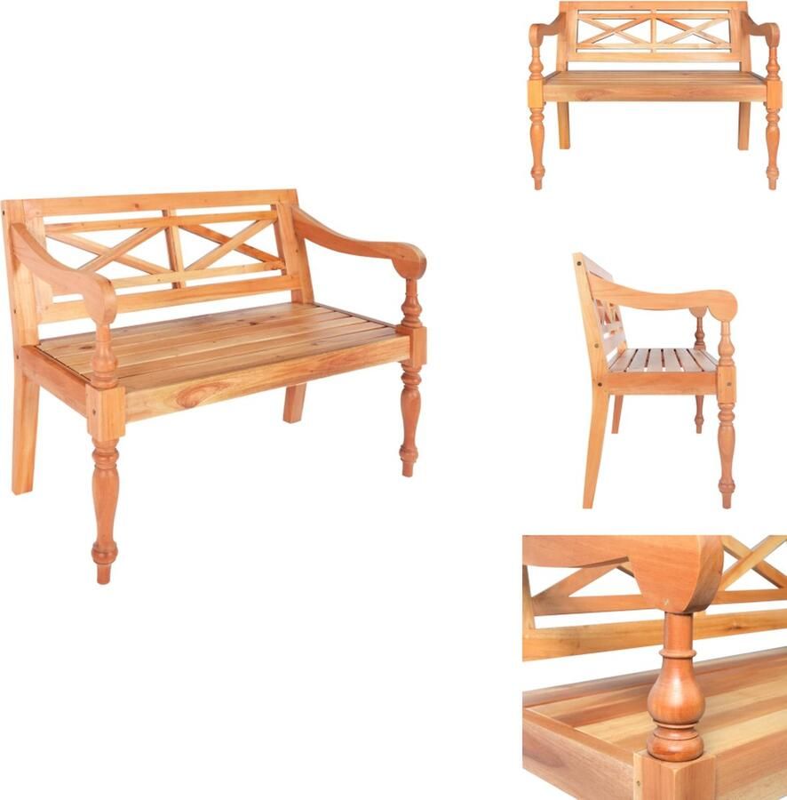 VidaXL Bank Banken Batavia Bank Batavia Banken Bank Batavia 98 cm massief mahoniehout lichtbruin