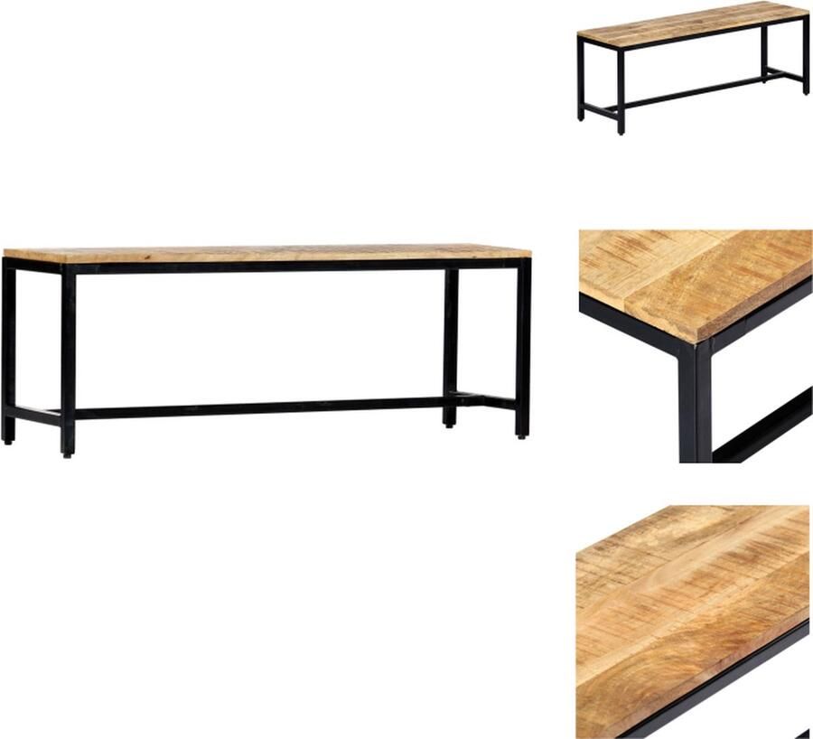 VidaXL Eetbank 120 cm massief ruw mangohout