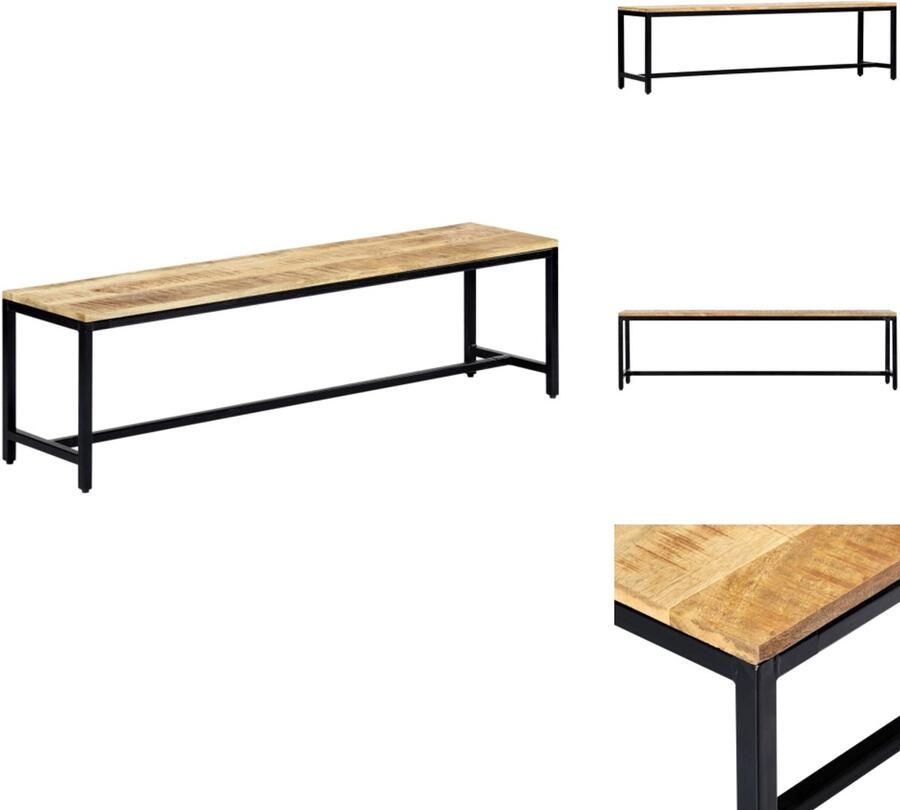 VidaXL Bank Banken Eetbank Eetbanken Eetbank 160 cm massief ruw mangohout