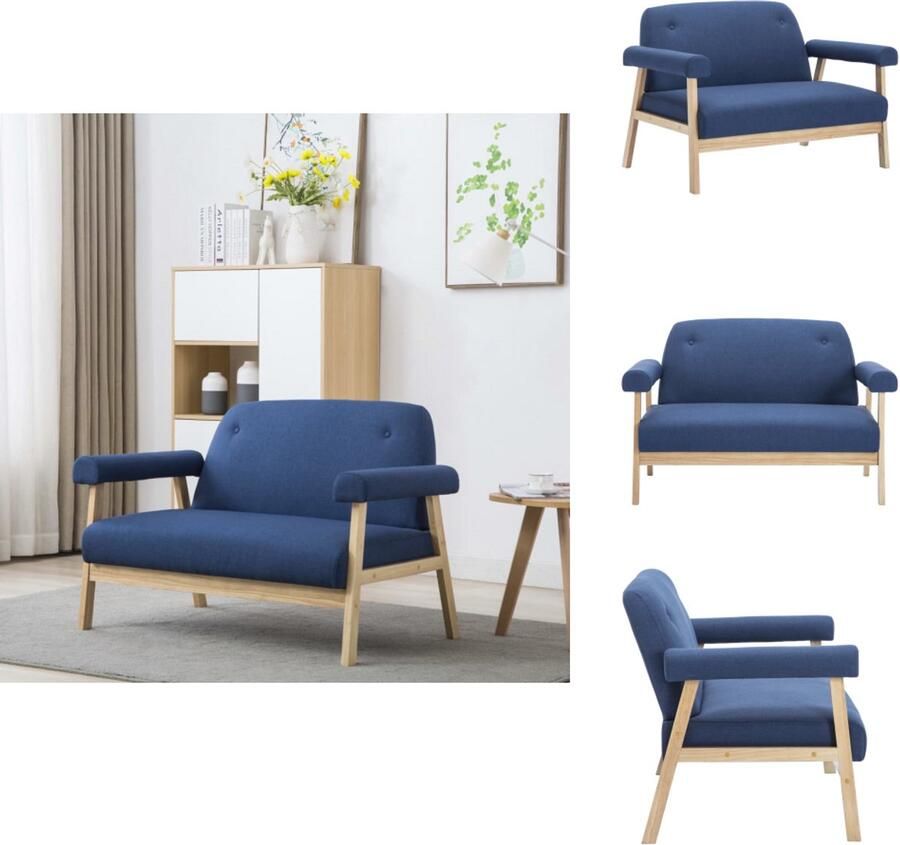 VidaXL Bank Banken Stoffen Bank Stoffen Banken Tweezitsbank stof blauw