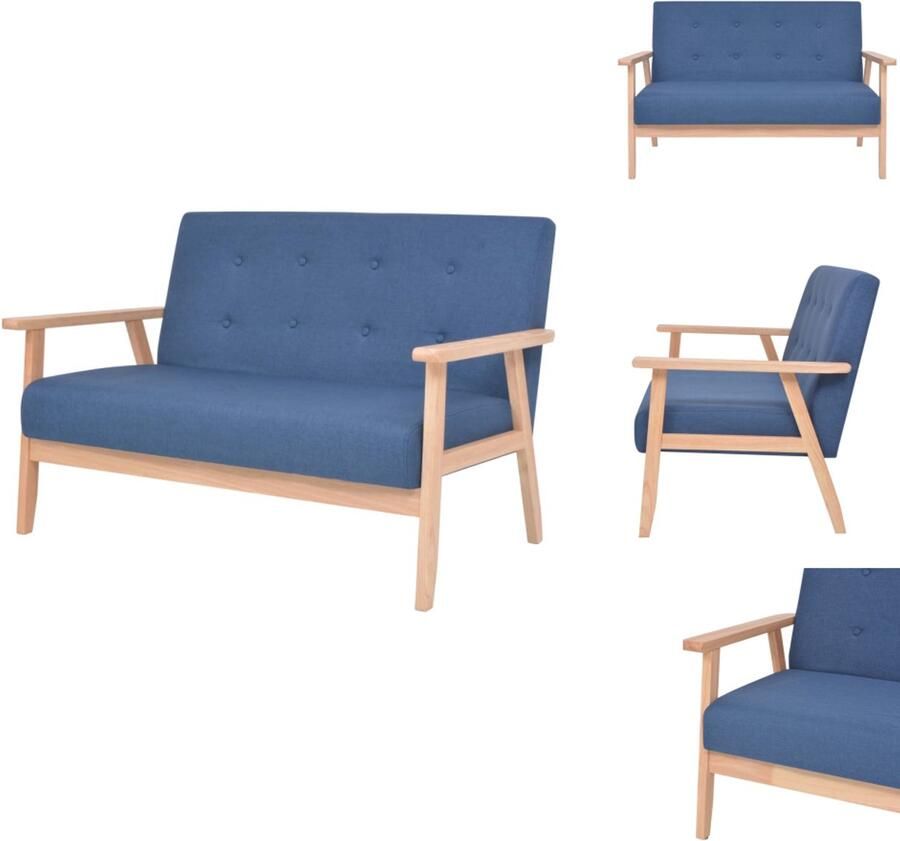 VidaXL Bank Banken Stoffen Bank Stoffen Banken Tweezitsbank stof blauw