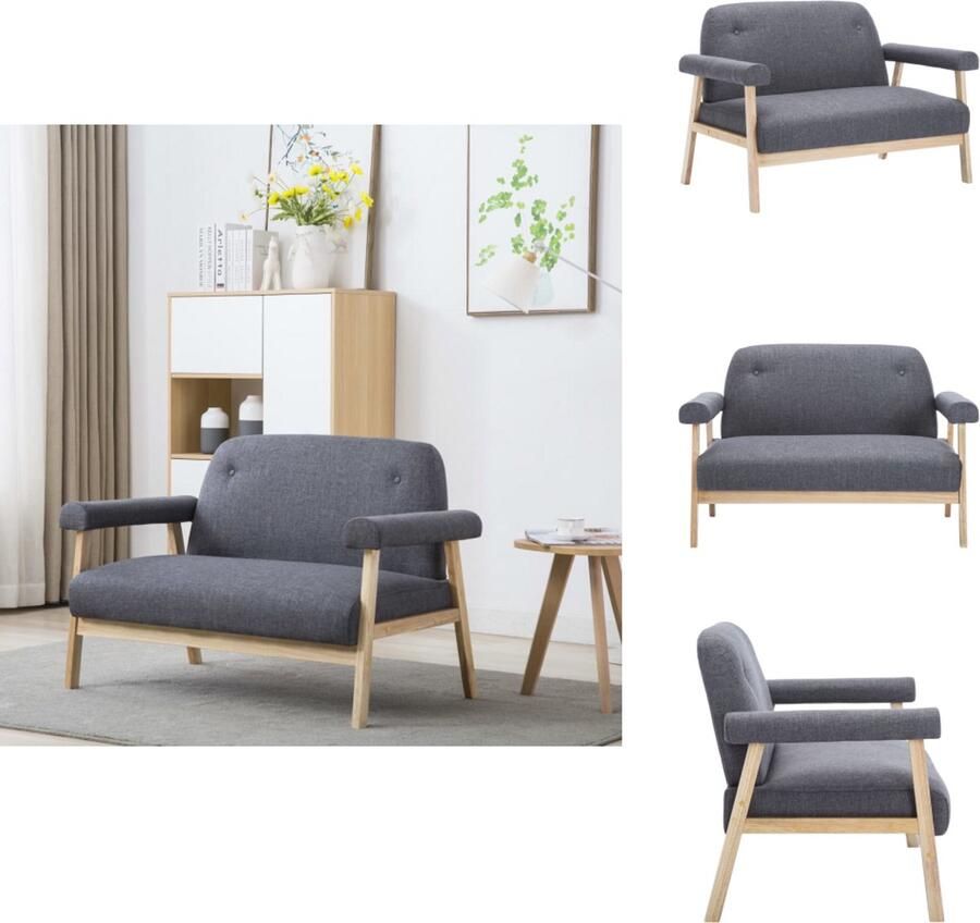 VidaXL Bank Banken Stoffen Bank Stoffen Banken Tweezitsbank stof donkergrijs