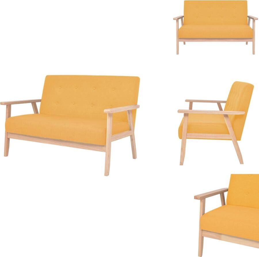 VidaXL Bank Banken Stoffen Bank Stoffen Banken Tweezitsbank stof geel