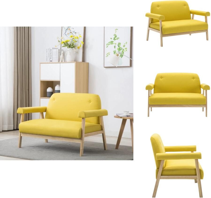 VidaXL Bank Banken Stoffen Bank Stoffen Banken Tweezitsbank stof geel