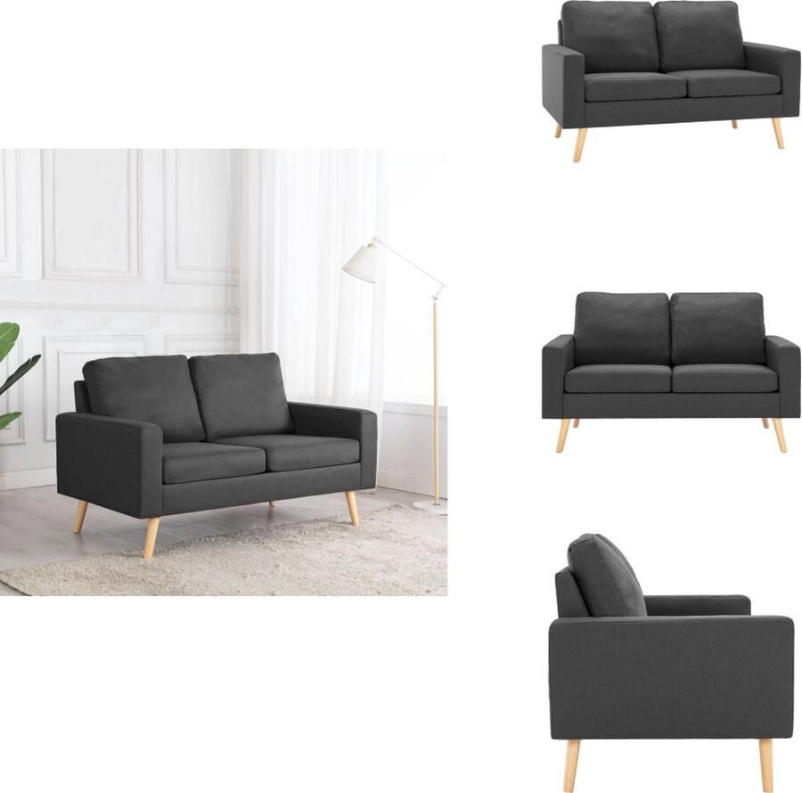 VidaXL Bank Banken Tweezitsbank Tweezitsbanken Tweezitsbank stof donkergrijs