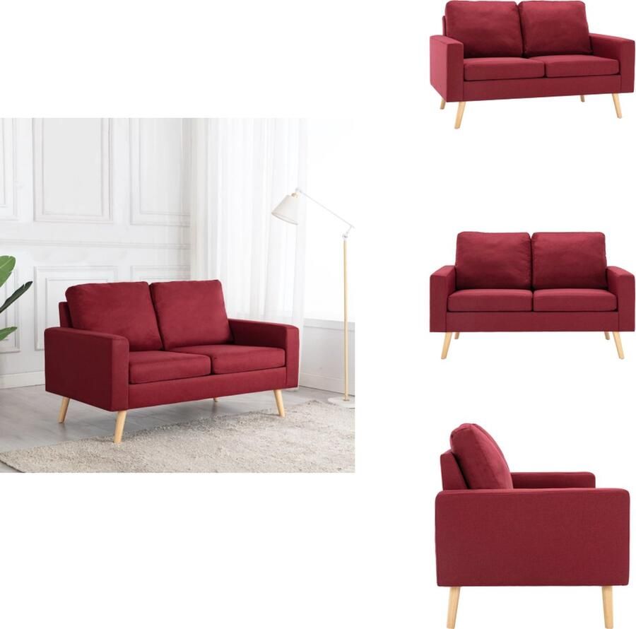 VidaXL Bank Banken Tweezitsbank Tweezitsbanken Tweezitsbank stof wijnrood