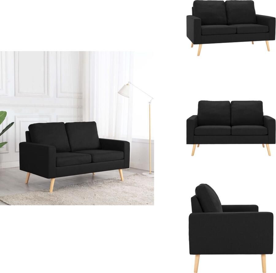 VidaXL Bank Banken Tweezitsbank Tweezitsbanken Tweezitsbank stof zwart