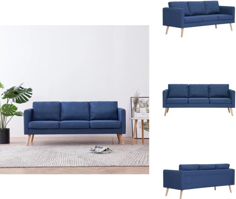 VidaXL Bank Banken Zitbank Zitbanken Driezitsbank stof blauw