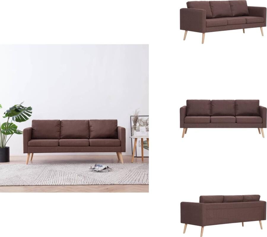 VidaXL Bank Banken Zitbank Zitbanken Driezitsbank stof bruin