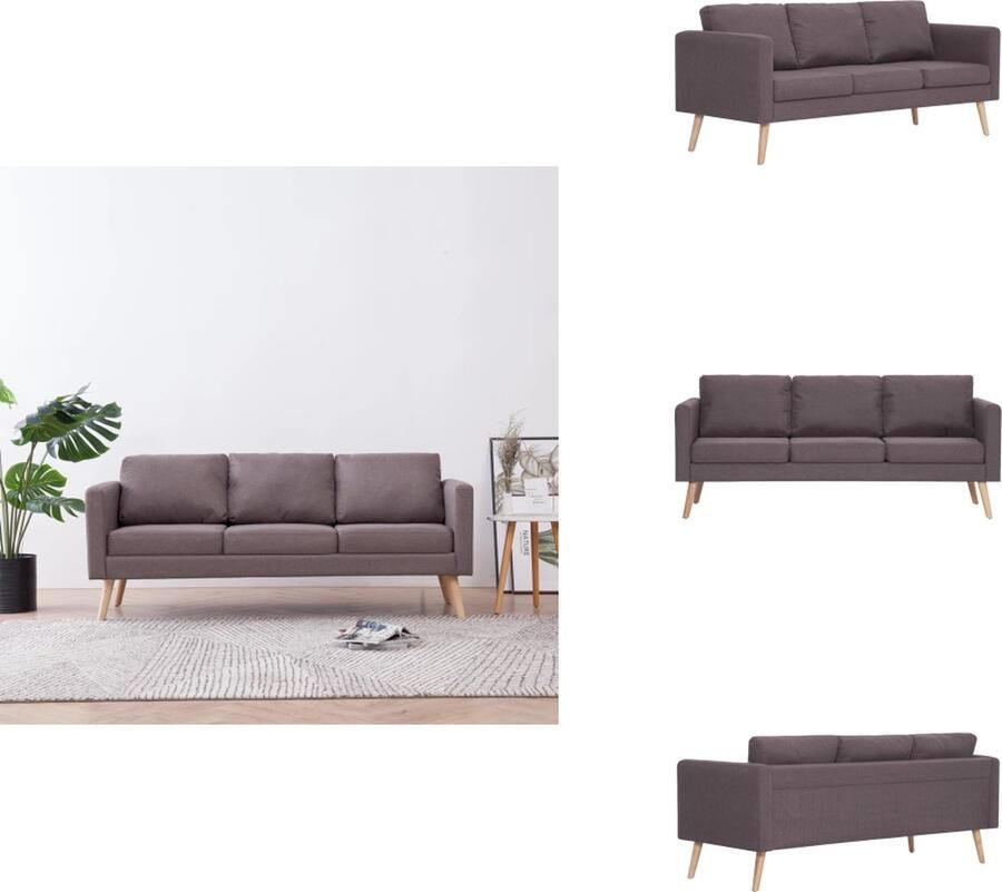 VidaXL Bank Banken Zitbank Zitbanken Driezitsbank stof taupe