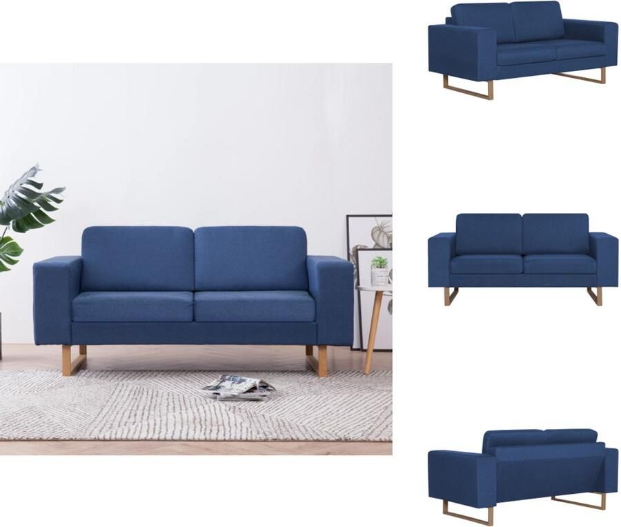 VidaXL Bank Banken Zitbank Zitbanken Tweezitsbank stof blauw