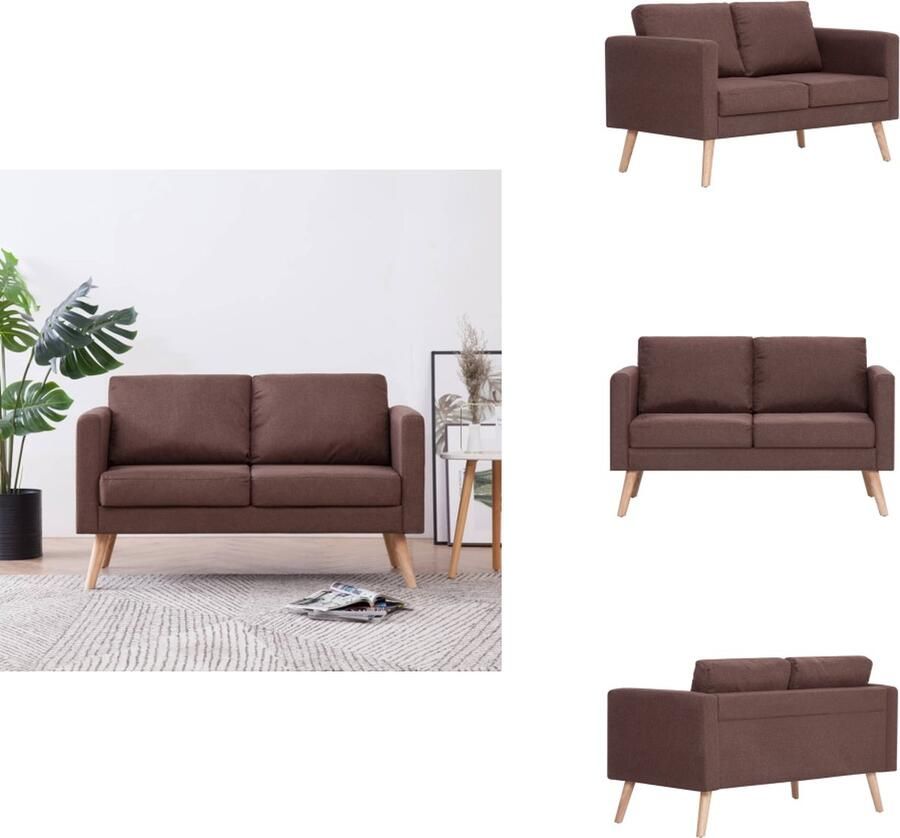 VidaXL Bank Banken Zitbank Zitbanken Tweezitsbank stof bruin