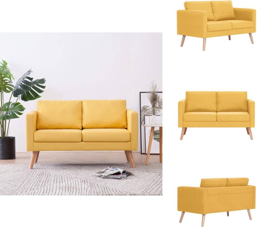 VidaXL Bank Banken Zitbank Zitbanken Tweezitsbank stof geel