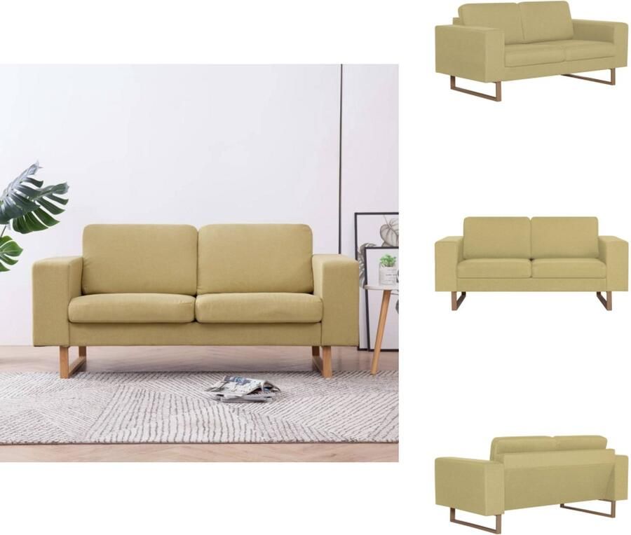 VidaXL Bank Banken Zitbank Zitbanken Tweezitsbank stof groen