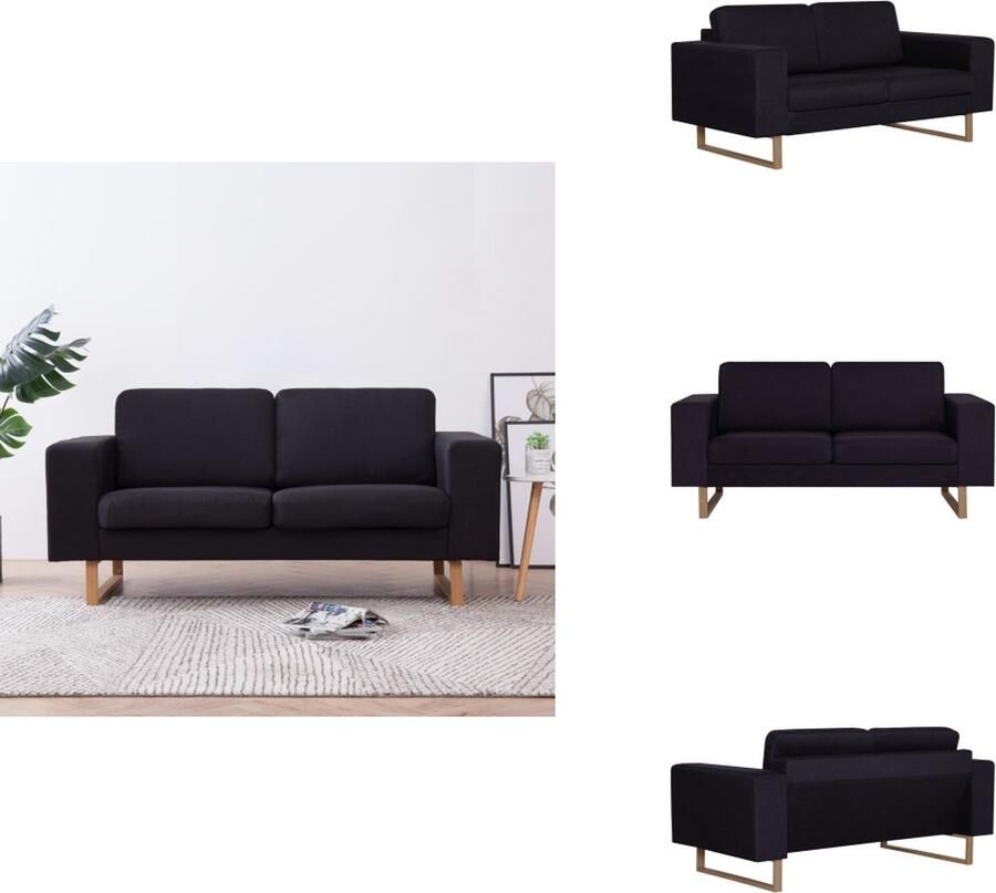 VidaXL Bank Banken Zitbank Zitbanken Tweezitsbank stof zwart