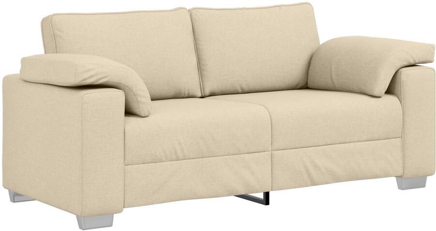 VidaXL Bank Crème Stof Middel Stevig Bank Rechthoekig Eigentijds