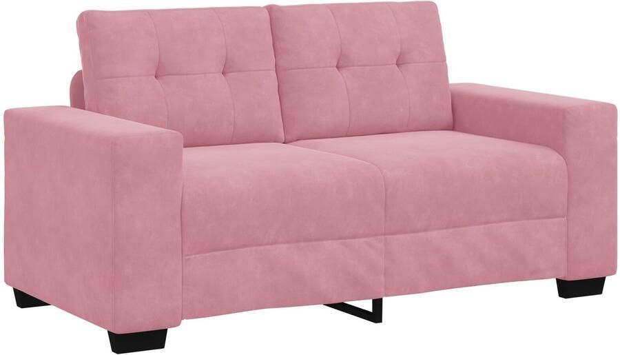 VidaXL Bank Fluwelen Roze Fluweel Medium Ergonomisch Love Seat Bank
