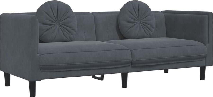 The Living Store 3-zitsbank 193.5 x 77 x 70 cm Donkergrijs fluweel Heerlijk comfortabel en stijlvol design 3 Zits Bank Donkere Grijze Bank Fluweel Bank Luxe Bank Comfortabele Bank - Foto 2