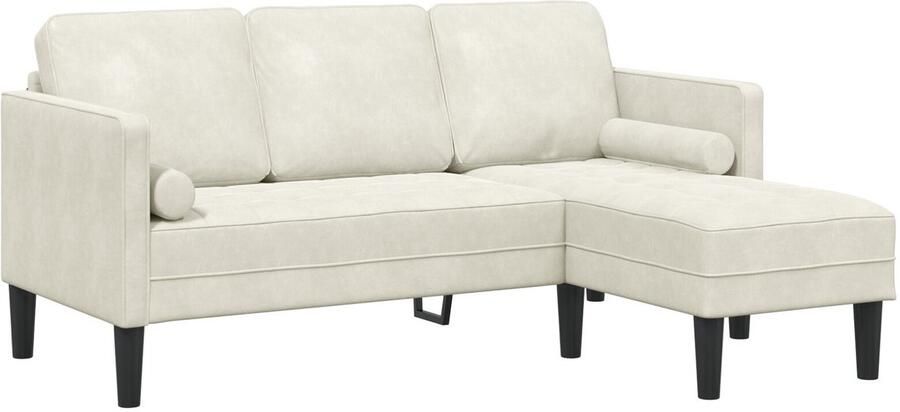 VidaXL Banken Crème Polyester stof met houten frame Standaard - Foto 2