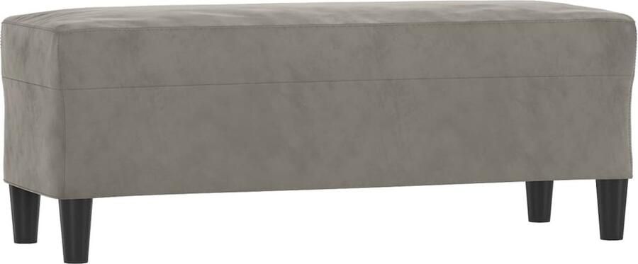 VidaXL Bankje 100x35x41 cm Fluweel Lichtgrijs Fluweel Bankje Licht Grijs Bankje Salon Meubilair Kleine Bankjes Bijzettafel