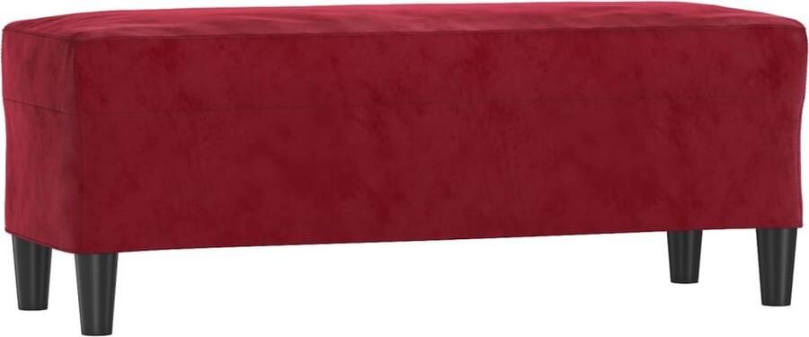VidaXL Bankje 100x35x41 cm Fluweel Wijnrood Bankje Fluweel Rood Salontafel Stoere Meubels