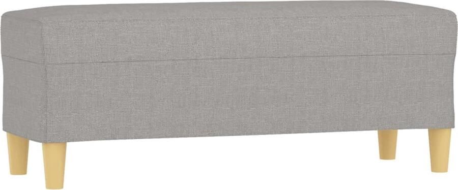 VidaXL Bankje 100x35x41 cm Lichtgrijs Stof Bankje Stoffen Bank Lounge Bank Bijzettafel Decoratief Bankje