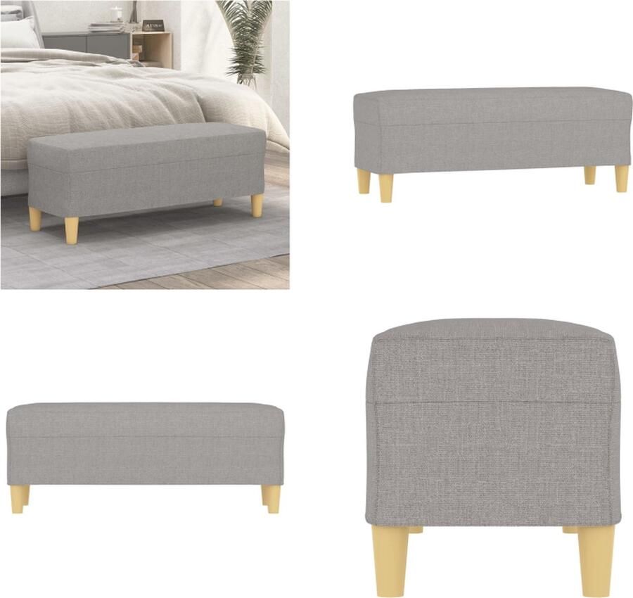 VidaXL Bankje 100x35x41 cm stof lichtgrijs Bankje Bankjes Bank Zitbank