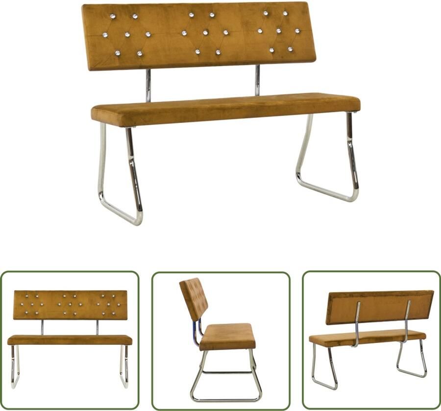VidaXL Bankje 110 cm Fluweel Bruin Bank Velvet Bank Salontafel Bankstellen Meubels Binnenhuisdecoratie Design Bank Moderne Bank Kleine Bank Stoere Bank Gezellige Bank Relaxstoel