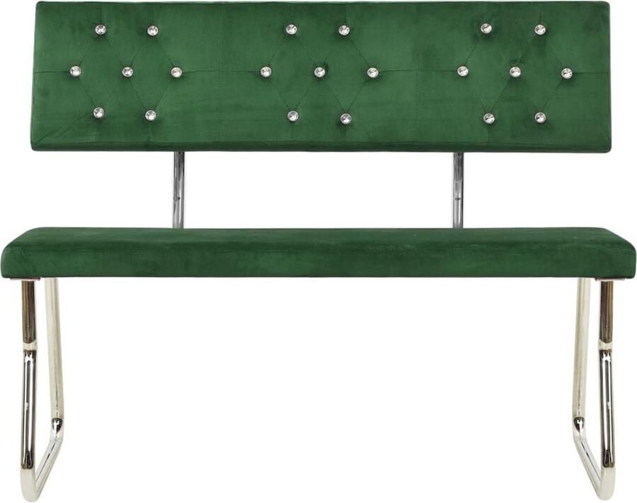 VidaXL Bankje 110 cm Fluweel Donkergroen Fluweel Bank Donkere Bank Salontafel Bankstel Eetkamerstoel Binnenmeubilair Woonaccessoires Meubels Velvet Bank Groene Bank Kristallen Decoratie Bankje