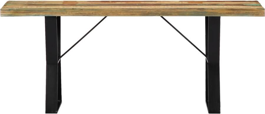 VidaXL Bankje 110 cm Massief Gerecycled Hout Eetkamerbank Industrieel Design Hergebruikt Hout Salontafel Bankstel Multifunctioneel Meubilair Vintage Look