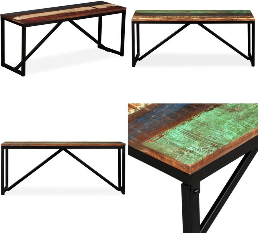 VidaXL Bankje 110x35x45 cm massief gerecycled hout Bankje Bankjes Zitbankje Zitbankjes