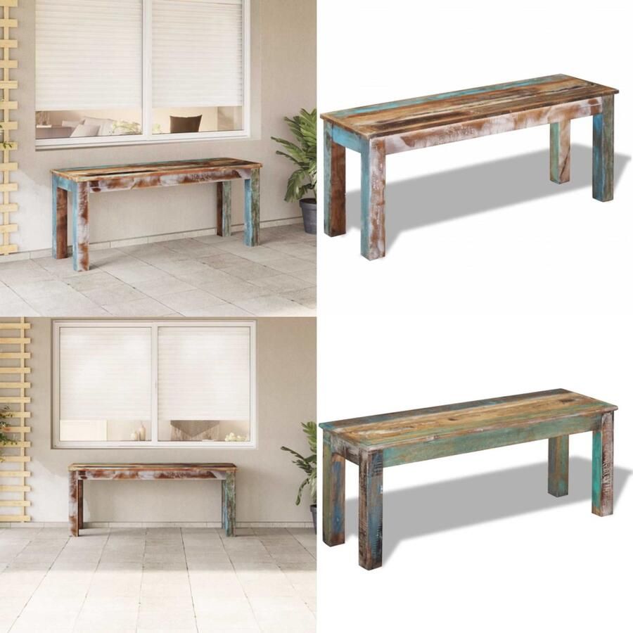 VidaXL Bankje 110x35x45 cm massief gerecycled hout Bankje Bankjes Zitbankje Zitbankjes