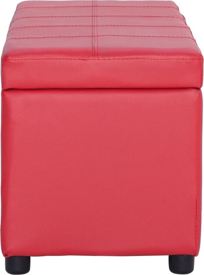 VidaXL Bankje 116 cm Kunstleer Rood Met opbergruimte Opslagbanken Rood Bankje Met Opbergvak Zitbankje Stoffen Bankje