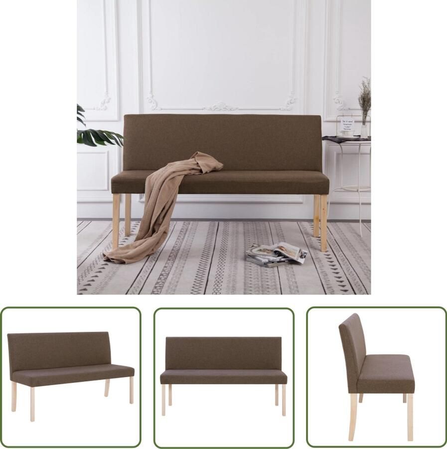 VidaXL Bankje 139 5 cm Bruin & Naturel Design Bank Houten Bank Klassieke Bank Salontafel Stoffen Bank Livingroom Meubels Binnenhuisdecoratie Bruine Bank Naturele Bank - Foto 2