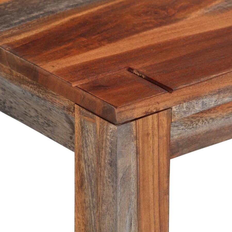 VidaXL Bankje 160 cm massief acaciahout grijs Houten Bank Halbank Bankje Acacia Hout Bruine Bank Grijze Bank Vintage Bank Salon Meubilair Terrasmeubelen