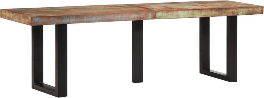 VidaXL Bankje 160 cm massief gerecycled hout en staal