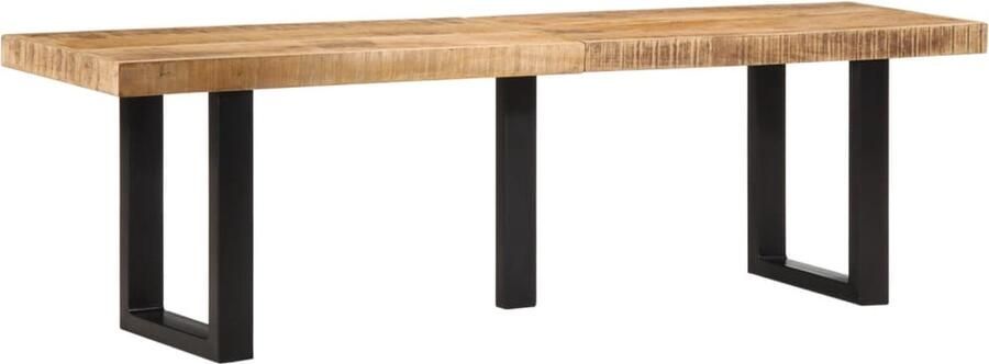 VidaXL Bankje 160 cm massief ruw mangohout en staal