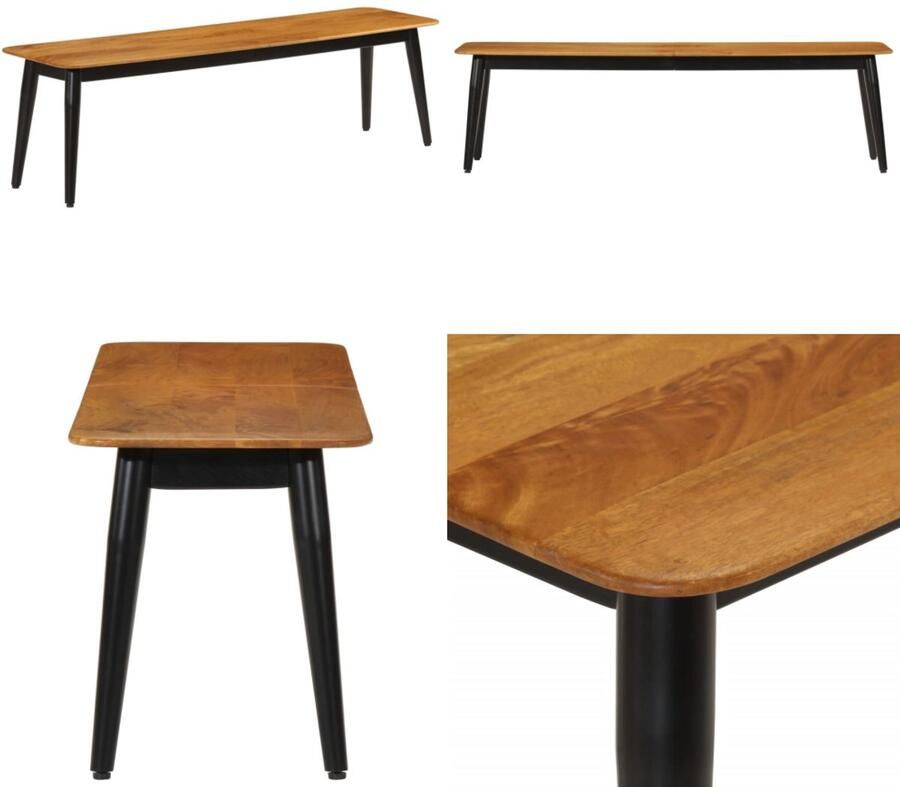 VidaXL Bankje 160x40x45 cm massief mangohout en ijzer Bankje Bankjes Zitbank Zitplaats