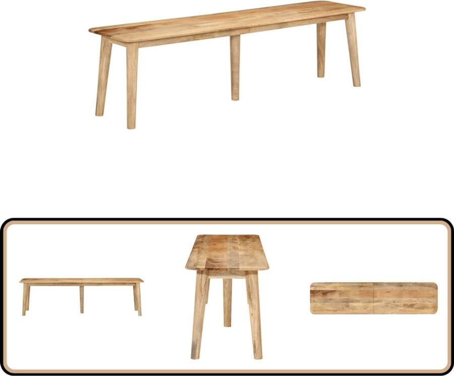 VidaXL Bankje 160x40x45 cm Massief Mangohout Mango Bank Houten Bank Zitbank Bruine Bank Vintage Bank