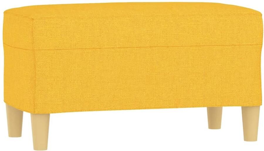 VidaXL Bankje 70x35x41 cm stof lichtgeel Bankje Bankjes Bank Zitbank