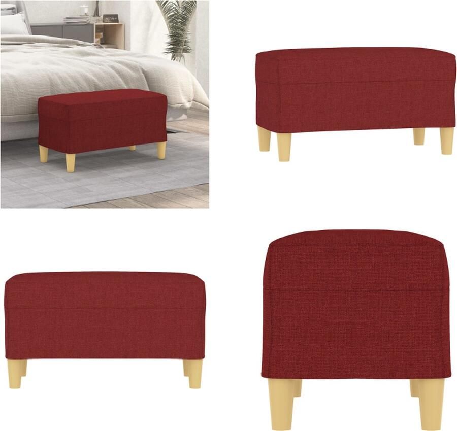 VidaXL Bankje 70x35x41 cm stof wijnrood Bankje Bankjes Bank Zitbank