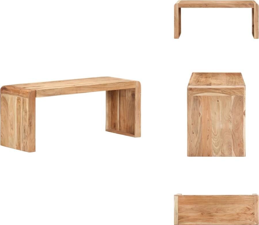 VidaXL Eetkamerbank Massief acaciahout 110x38x46 cm Natuurlijke afwerking Bank