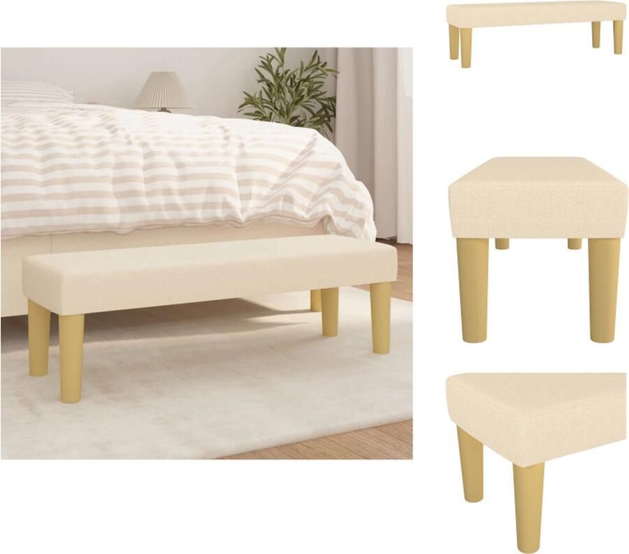 VidaXL Bankje Bankjes Bank Zitbank Bankje 100x30x30 cm stof crèmekleurig