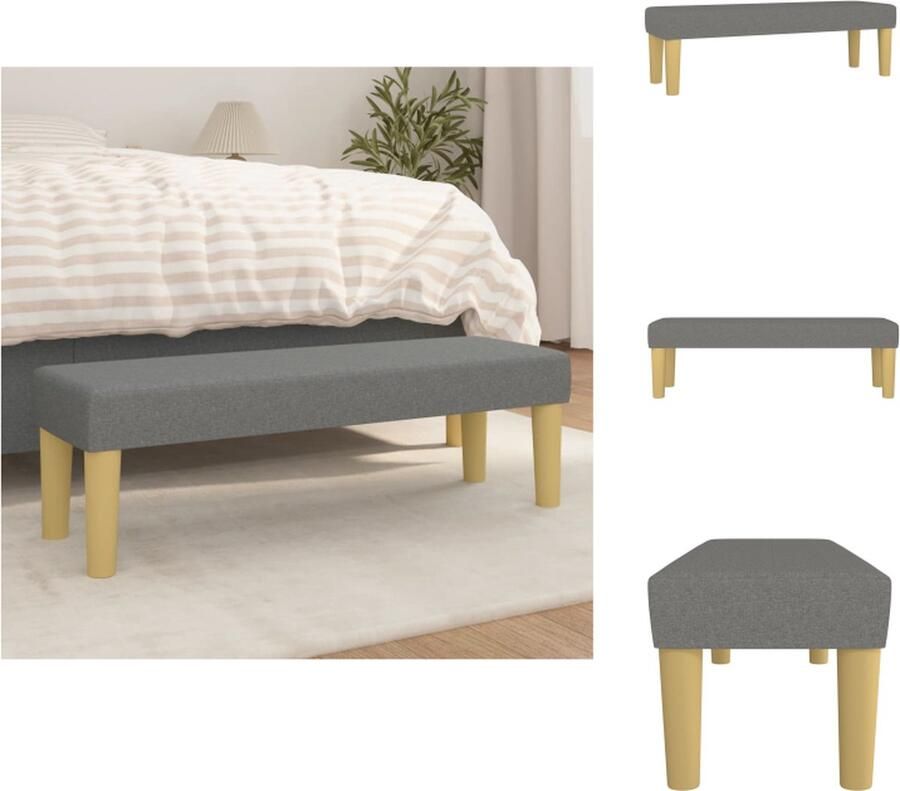 VidaXL Bankje Bankjes Bank Zitbank Bankje 100x30x30 cm stof donkergrijs