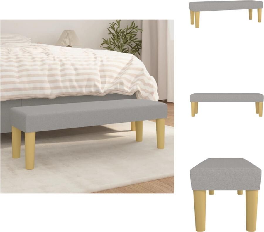 VidaXL Bankje Bankjes Bank Zitbank Bankje 100x30x30 cm stof lichtgrijs