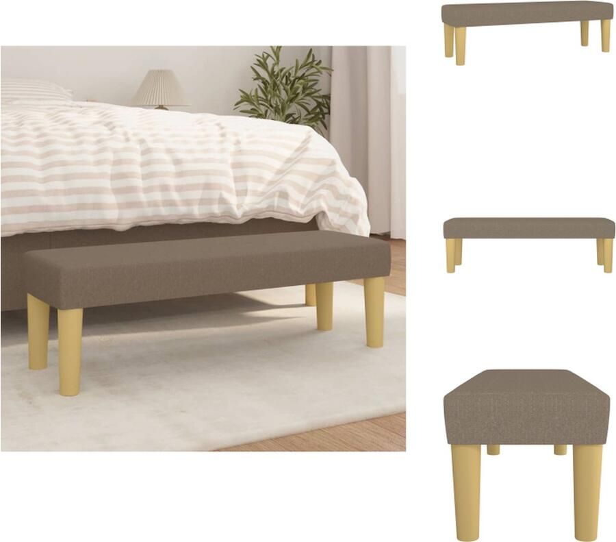 VidaXL Bankje Bankjes Bank Zitbank Bankje 100x30x30 cm stof taupe