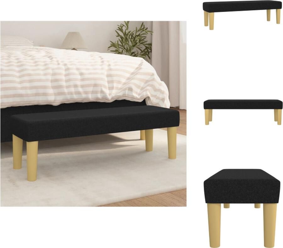 VidaXL Bankje Bankjes Bank Zitbank Bankje 100x30x30 cm stof zwart