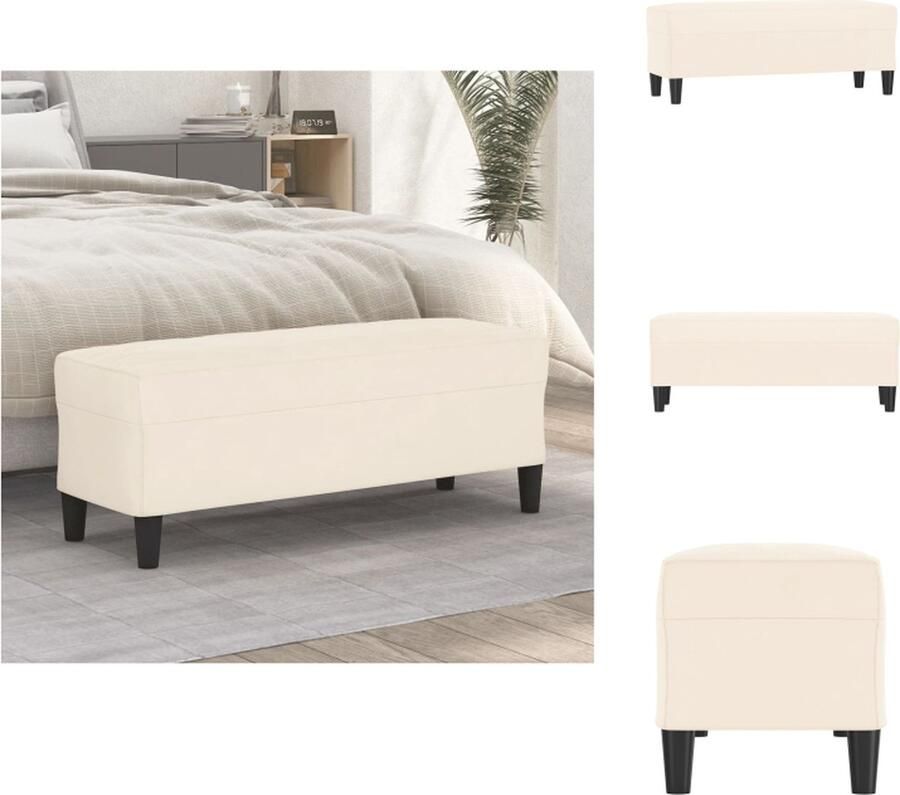 VidaXL Bankje Bankjes Bank Zitbank Bankje 100x35x41 cm fluweel crèmekleurig