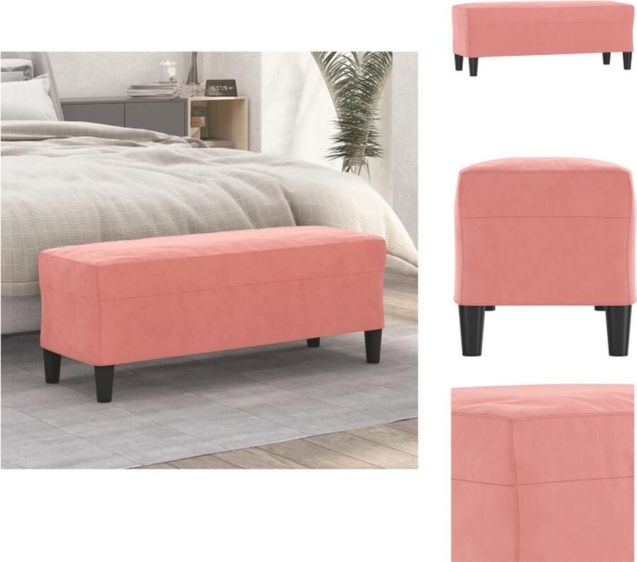 VidaXL Bankje Bankjes Bank Zitbank Bankje 100x35x41 cm fluweel roze